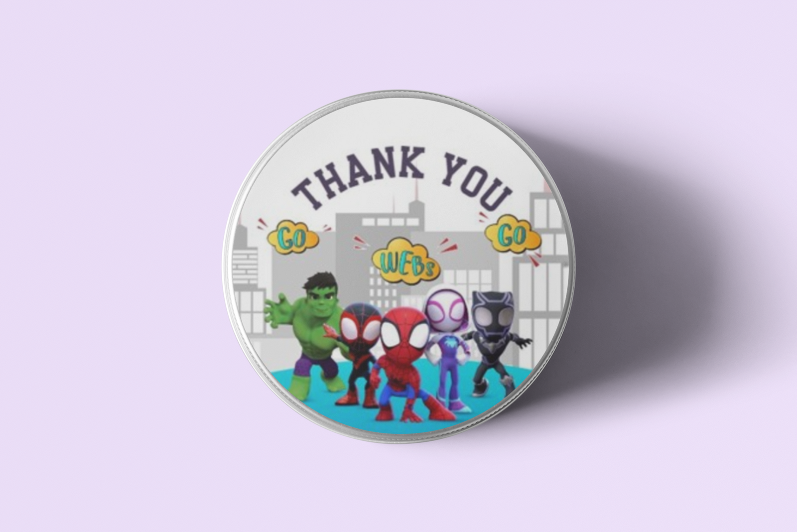 Avenger Kids Theme- Return Gift/birthday decor Thankyou Sticker (6 CM/Sticker/Multicolour/24Pcs)