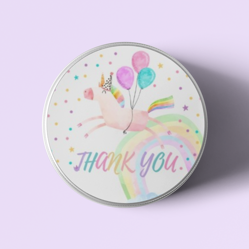 Load image into Gallery viewer, Unicorn Theme- Return Gift/birthday decor Thankyou Sticker (6 CM/Sticker/Mixcolour/24Pcs)
