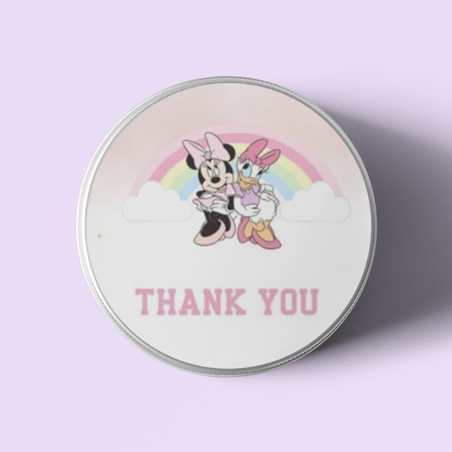 Load image into Gallery viewer, Minnie And Donald Duck Theme- Return Gift/birthday decor Thankyou Sticker (6 CM/Sticker/Multicolour/24Pcs)
