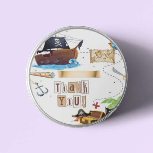 Load image into Gallery viewer, Pirates Theme- Return Gift/birthday decor Thankyou Sticker (6 CM/Sticker/Mixcolour/24Pcs)
