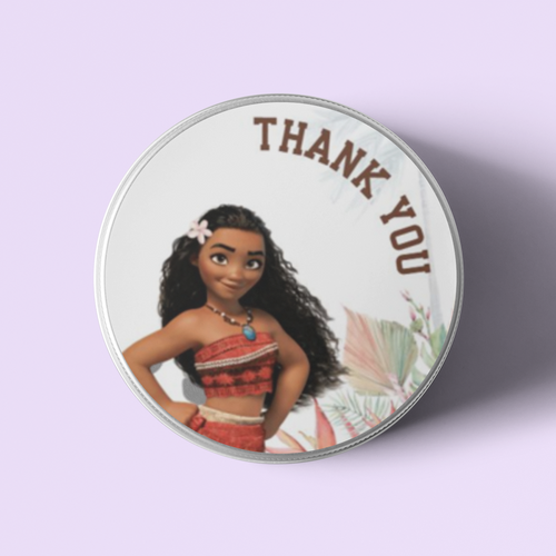Load image into Gallery viewer, Moana Theme Model 2- Return Gift/birthday decor Thankyou Sticker (6 CM/Sticker/Multicolour/24Pcs)
