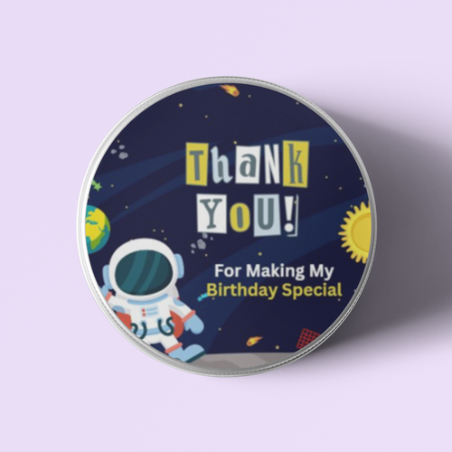Load image into Gallery viewer, Astronaut Theme- Return Gift/birthday decor Thankyou Sticker (6 CM/Sticker/Multicolour/24Pcs)
