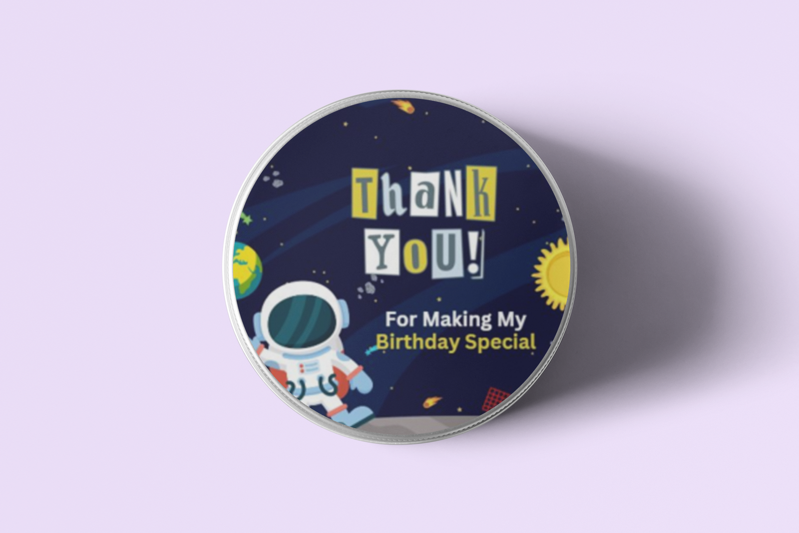 Astronaut Theme- Return Gift/birthday decor Thankyou Sticker (6 CM/Sticker/Multicolour/24Pcs)