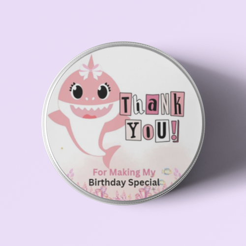 Load image into Gallery viewer, Baby Shark Theme- Return Gift/birthday decor Thankyou Sticker (6 CM/Sticker/Multicolour/24Pcs)
