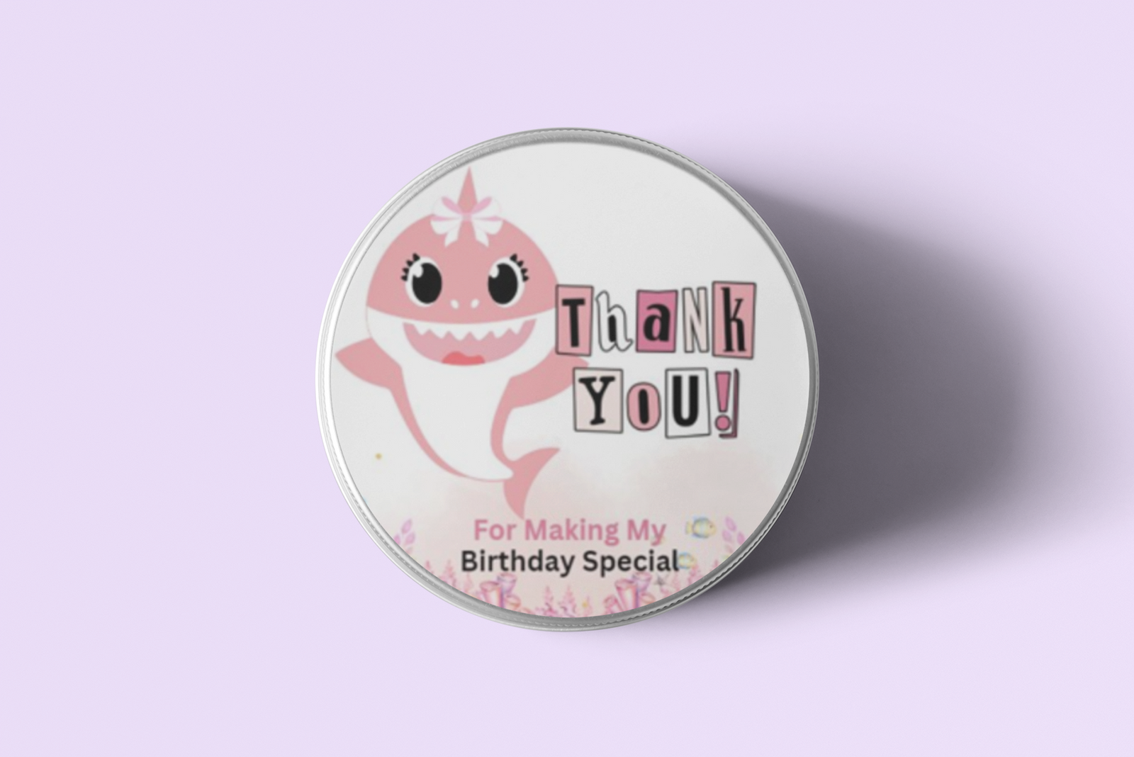 Baby Shark Theme- Return Gift/birthday decor Thankyou Sticker (6 CM/Sticker/Multicolour/24Pcs)