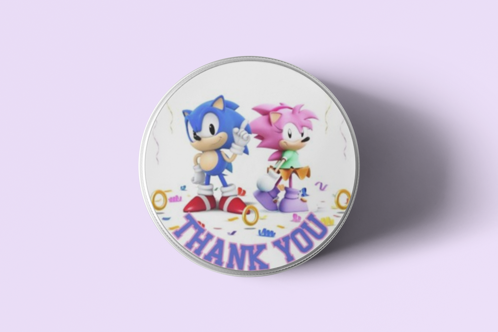 Sonic Theme Model 2- Return Gift/birthday decor Thankyou Sticker (6 CM/Sticker/Multicolour/24Pcs)