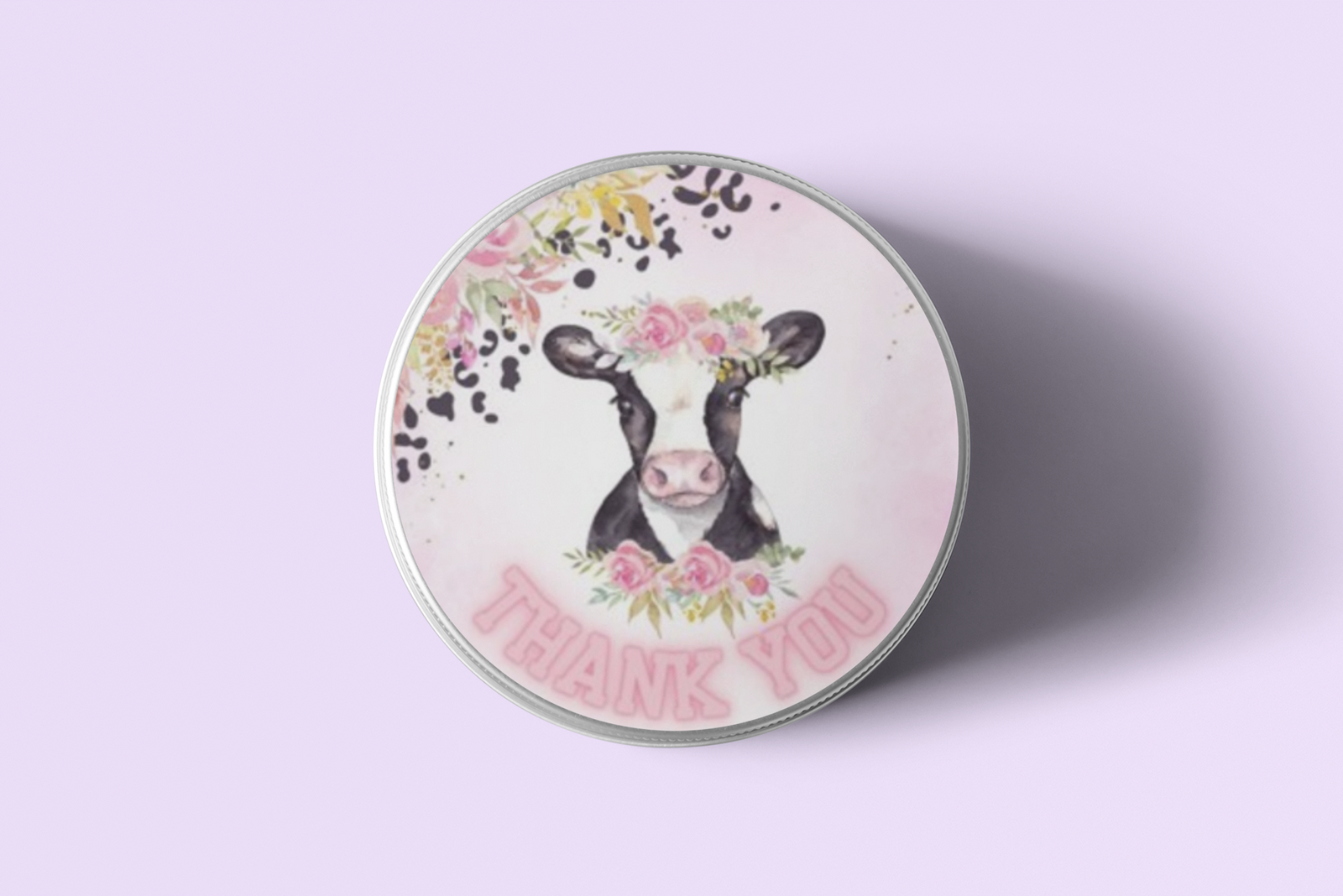 Cow Theme- Return Gift/birthday decor Thankyou Sticker (6 CM/Sticker/Multicolour/24Pcs)