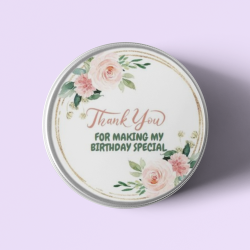 Load image into Gallery viewer, Floral Theme Model 3- Return Gift/birthday decor Thankyou Sticker (6 CM/Sticker/Mixcolour/24Pcs)
