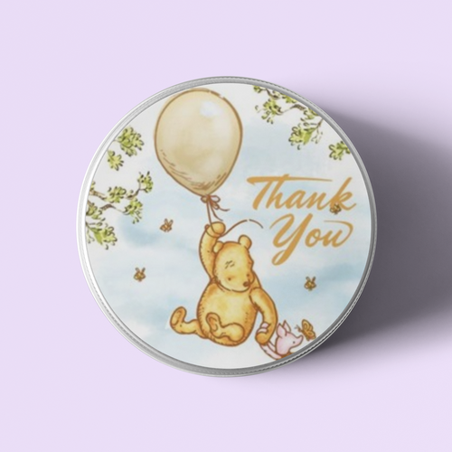 Load image into Gallery viewer, Winnie The Pooh Theme- Return Gift/birthday decor Thankyou Sticker (6 CM/Sticker/Multicolour/24Pcs)
