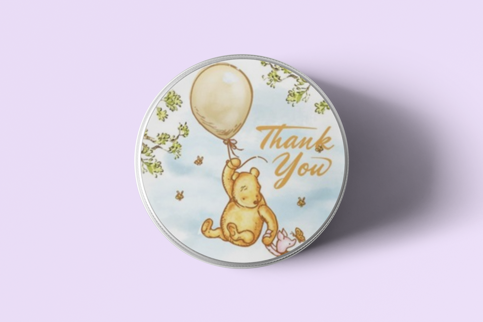 Winnie The Pooh Theme- Return Gift/birthday decor Thankyou Sticker (6 CM/Sticker/Multicolour/24Pcs)