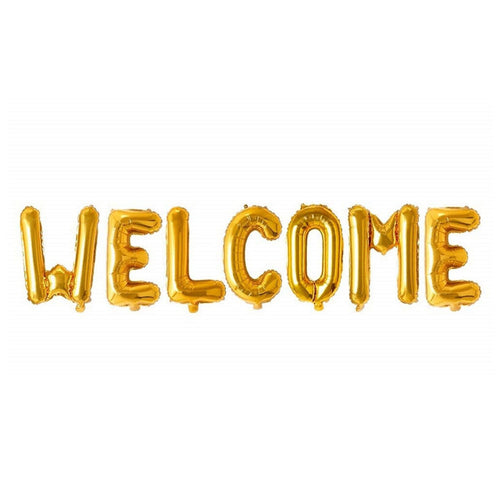 Load image into Gallery viewer, Welcome Letter Foil Balloon/ Anniversary Party Decoration Items - Golden
